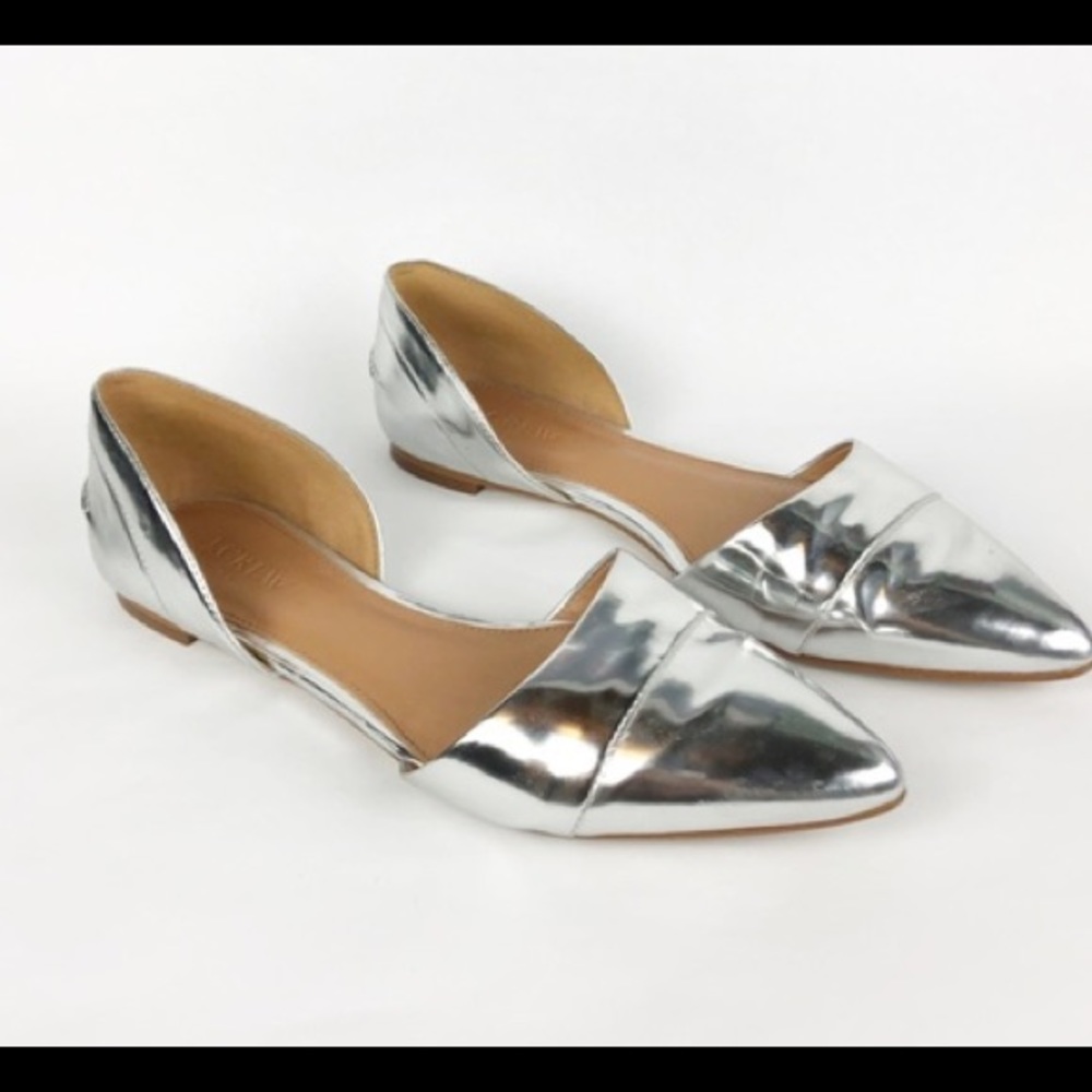 J. Crew Silver Flats Size 8.5